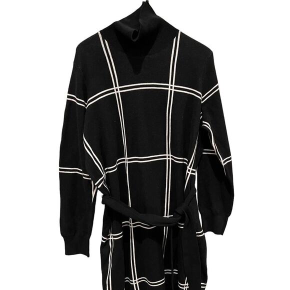 Barbour Aldora Windowpane Long Sleeve Cotton Blend Sweater Dress (US/12) - Picture 5 of 10